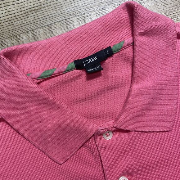 J. CREW Mens Size XL Golf Polo Shirt Pink Short Sleeve 100% Cotton - Picture 1 of 5